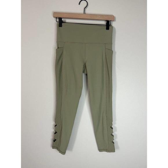 Athleta Women Salutation Stash Pocket Cutout 7/8 Tight 657523 Sage Green S - Picture 2 of 8